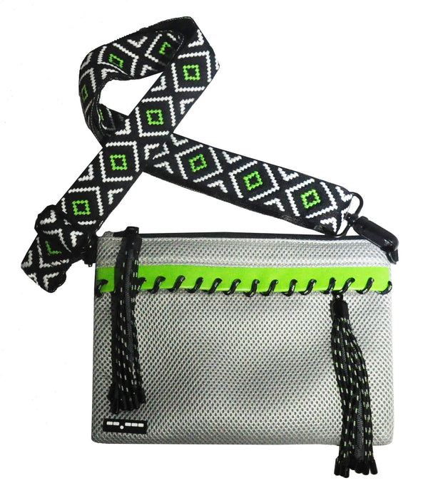 Go Tote Bag - Grey & Green - Included Snap-out Crossbody/Purse - from Go Dash Dot