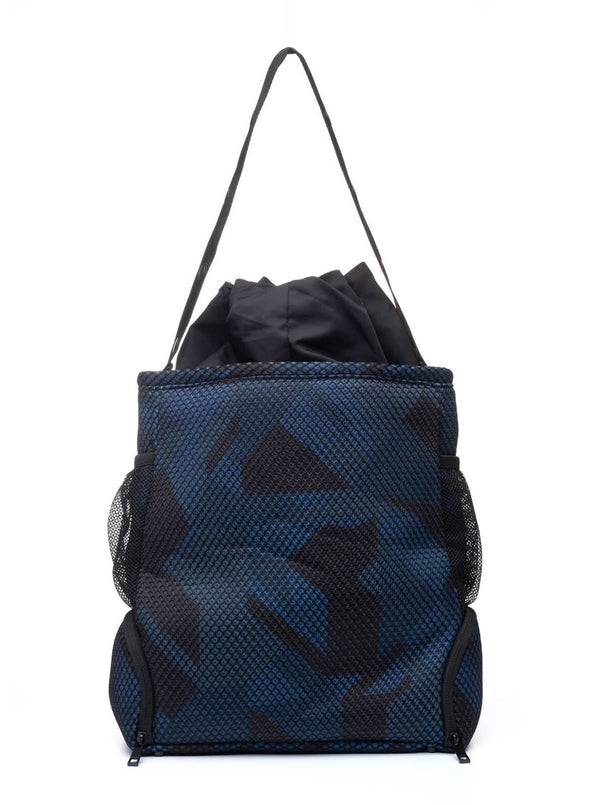 The Go Dash Dot Bucket Tote Bag in Navy Blue Camo - Rear View