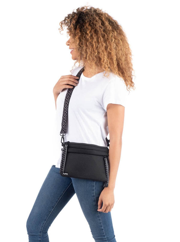 Go Dash Dot Crossbody Bag/Pouch/Clutch - Black/Black - Perfect for the Essentials