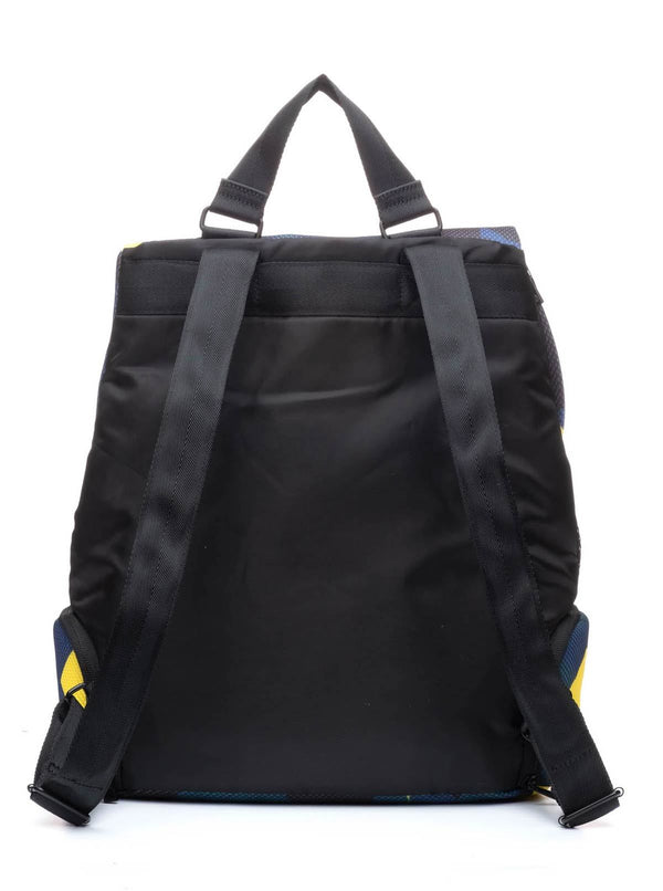 Dashpack Backpack Rear View - Navy Blue and Yellow Camo - from Go Dash Dot