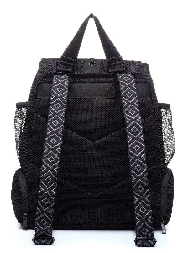 Go Dash Dot Backpack in Black - Rear View