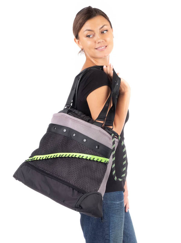 Go Tote Bag - Grey & Green - Spacious and Stylish