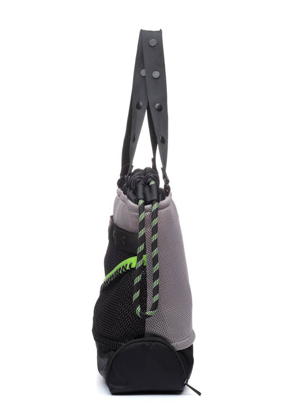 Go Tote Bag - Grey & Green - Side View