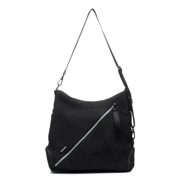 Go Dash Dot Hobo Tote in Black - Front View