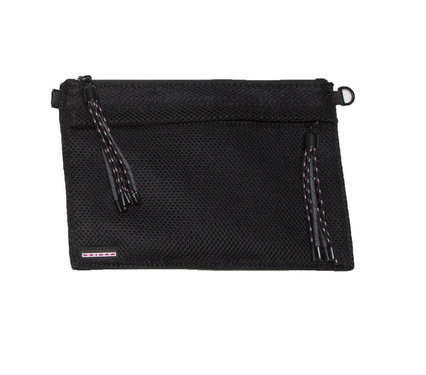 pouch that snaps in and out of backpack and can be worn as a cross body bag with the additional, adjustable strap