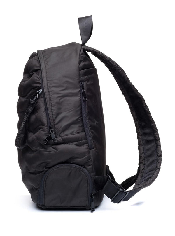 Puffy Black Backpack - Side View