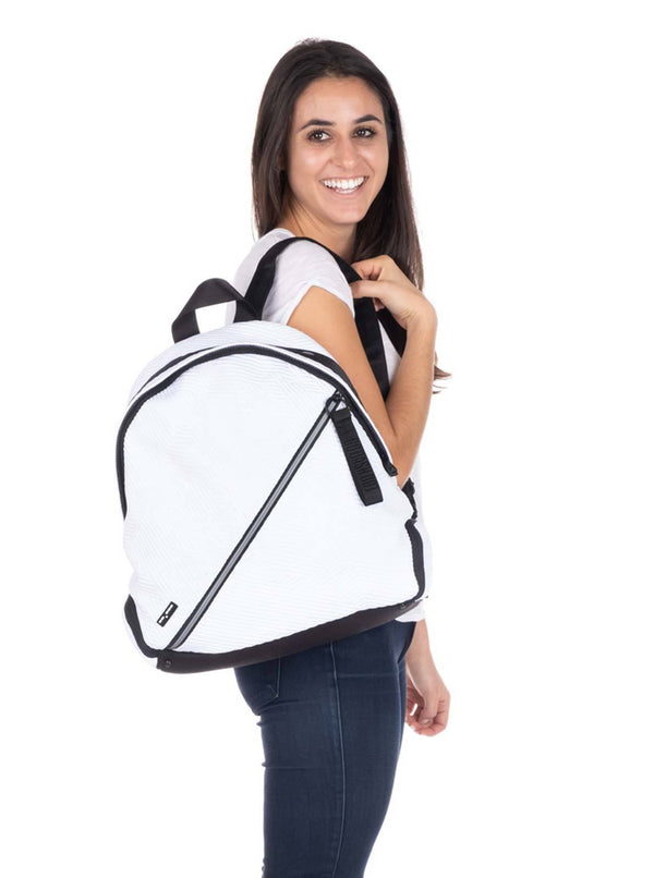 Black and White Round Backpack from Go Dash Dot - Comfortable and Ready for Anything