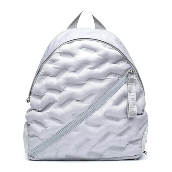 Puffy Silver Round Backpack - Front View