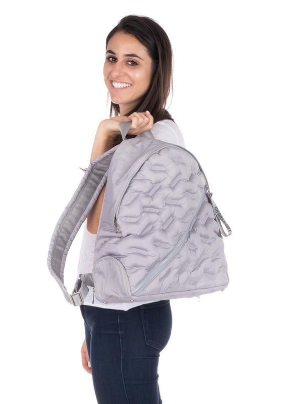 Puffy Silver Round Backpack - Light as a Feather!